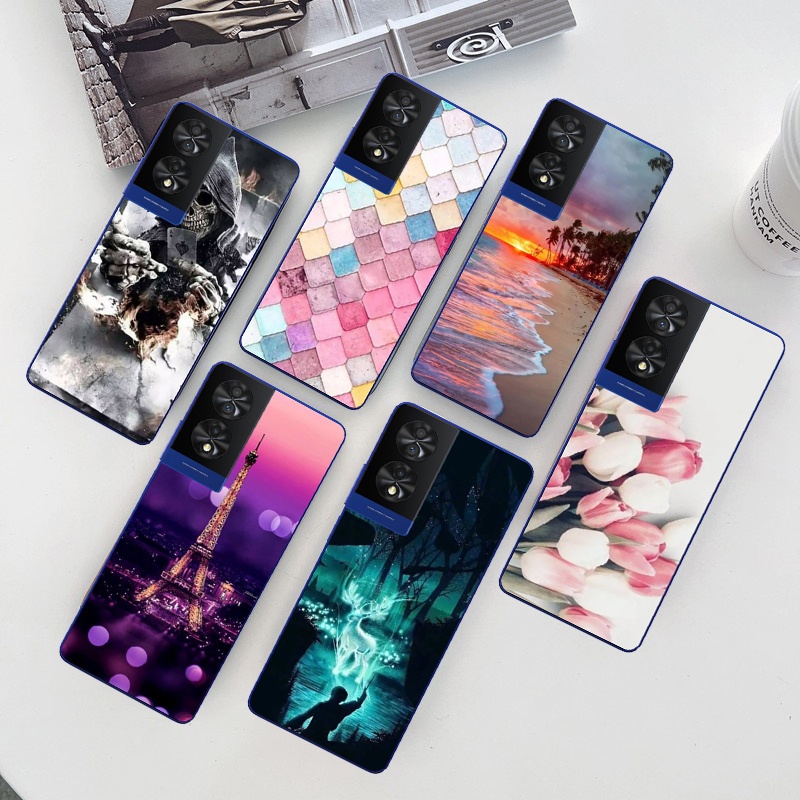 Capa Pintada TCL 40 Nxtpaper 4G Telefônica Padrão De Flor Animal TPU Soft Protetora Total