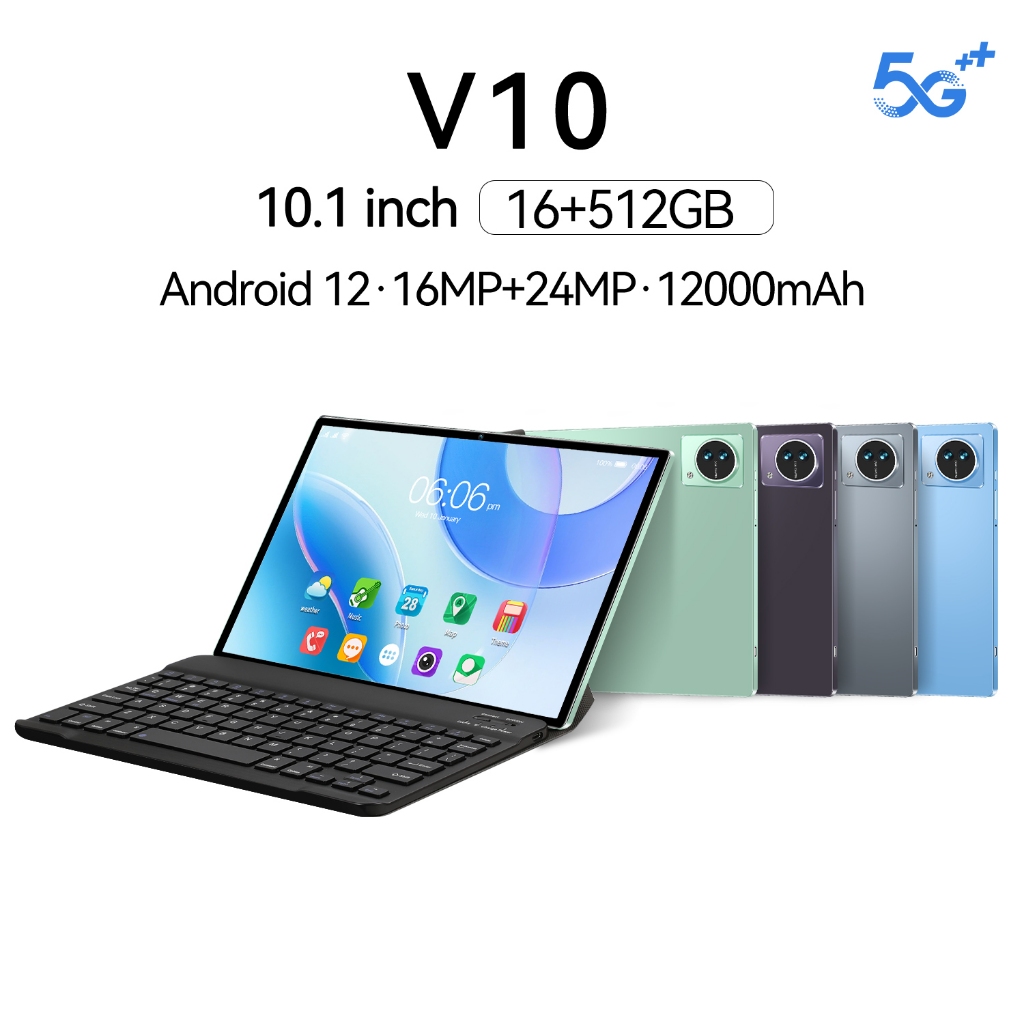 V10 Tablet, 16GB +512GB, 16+24MP, Tela de 10,1 polegadas, Dual Card Dual Standby, Sistema Android, 5G, WIFI, GPS, Adequado para Jogos e Escritórios