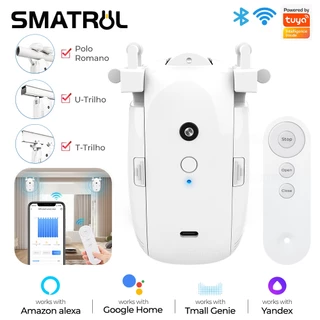 SMATRUL Tuya Motor De Cortina Inteligente Bt Chave De Controle De Voz Robô Elétrica Configuração Do Temporizador Aplicação Compatível Com Alexa Google Home For T-Rail/U Hot1 Tolo-7.3