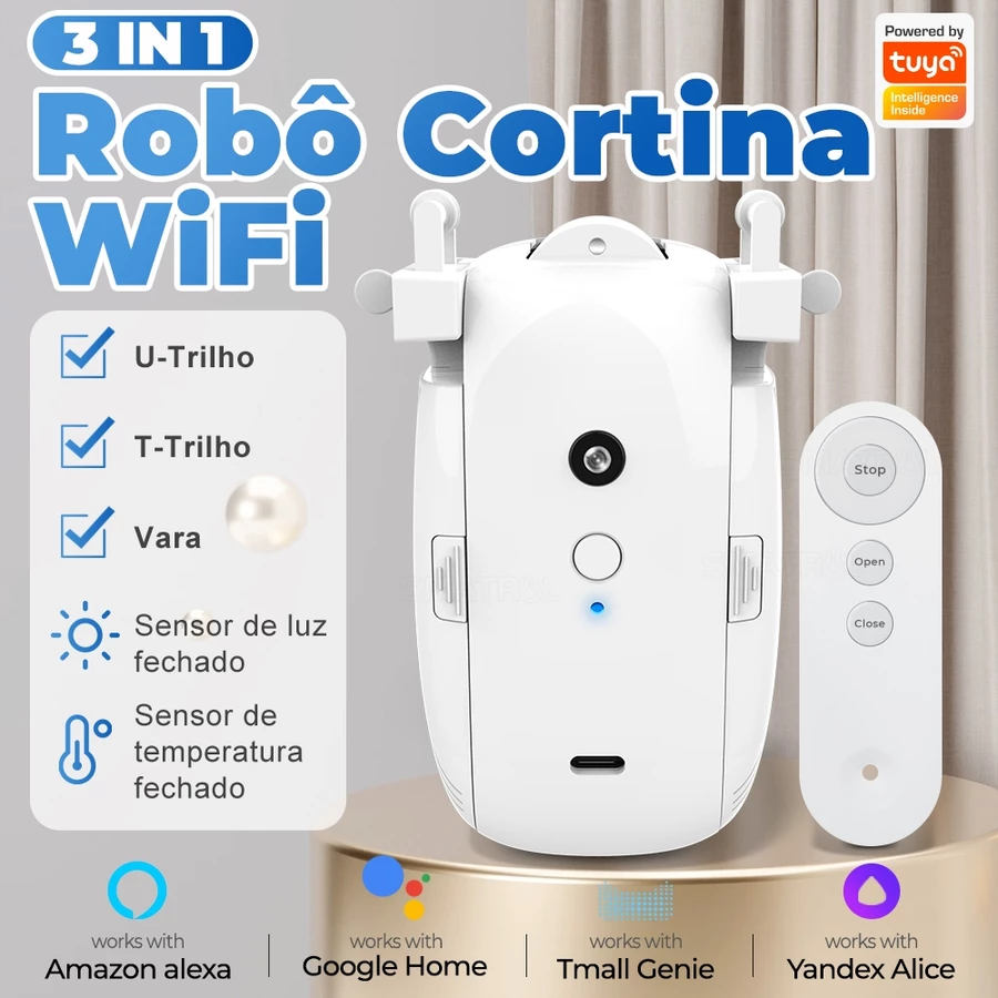 SMATRUL Tuya Motor De Cortina Inteligente Bt Chave De Controle De Voz Robô Elétrica Configuração Do Temporizador Aplicação