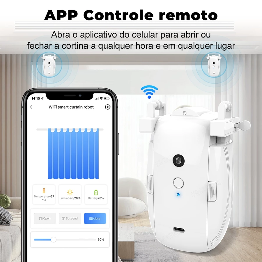 SMATRUL Tuya Motor De Cortina Inteligente Bt Chave De Controle De Voz Robô Elétrica Configuração Do Temporizador Aplicação — foto 2 de 3