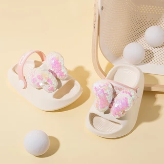Babuche infantil / Sandálias Infantis / Cartoon Bow Beach Slippers /Baby Indoor EVA Leve e Fofa Meninas