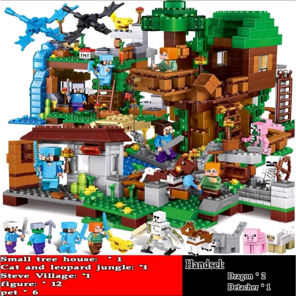 Brinquedos Infantis Minecraft Blocos de Construção Brinquedos Pequenos Partículas Construção Blocos