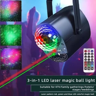 【 24H Ship 】 98 Luz Padrão Discoteca LED Colorida Festa Luzes Laser Ajustáveis Projetor De Palco DJ (Com Controle Remoto)