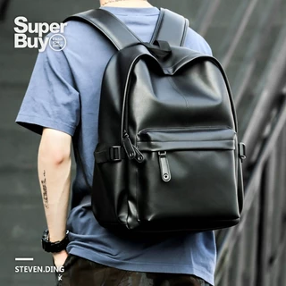 Mochila De Couro De Grande Capacidade/Impermeável/15,6 Pol . Abaixo Da Bolsa Para Laptop/Schoolbag/Unisex/backpack /
