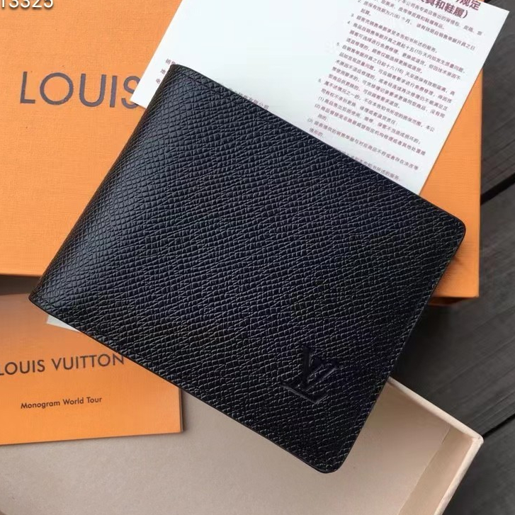 [Com Caixa + Estoque Pronto] 100 % original E Autêntico Louis Vuitton LV Carteira Curta Nova De Couro Seixos M60895