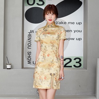 New Estilo Chinês Verão Elegante Mulheres Vestido de Noite Retro