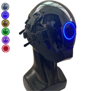 Máscara Cyberpunk LED Redonda De Luz Papel De Ficção Científica Brinquedos De Festa De Carnaval De Natal