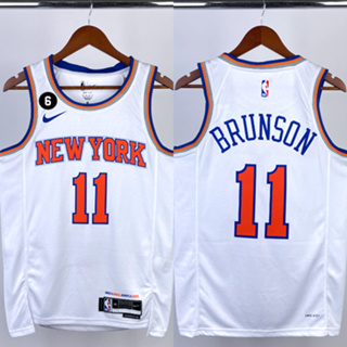 Homens Prensado A Quente Camiseta 2024NBA New York Knicks Regata Jalen  Brunson Camisa Black Basketball Jersey Edição Cidade