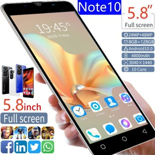 Celular Barato Nota10 5,8 Polegadas Smartphone 8 + 128GB 5G Celular Android Celulares
