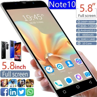 Celular Barato Nota10 5,8 Polegadas Smartphone 8 + 128GB 5G Celular Android Celulares
