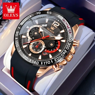 OLEVS Relogio Masculino Original Multifuncional Luminoso À Prova D'água Relógio Esportivo Borracha Na Moda 9936