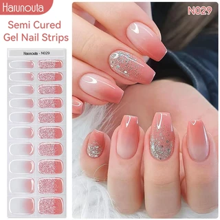 20pcs Adesivos De Gel Rosa Para Unhas Tiras Adesivas Patch Sliders À Prova D
