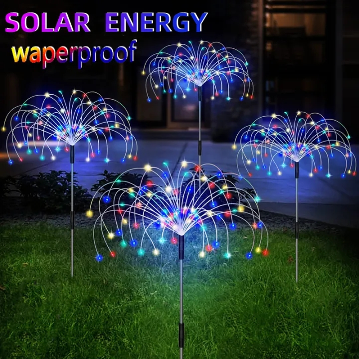 Fogo De Artifício Solar 360LED Luzes De Natal Ao Ar Livre À Prova D'água Fada Do Gramado Jardim Decoração Festival De Reunião Famili