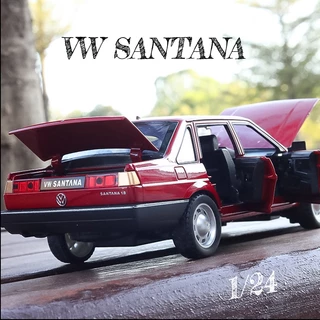 【 Without Caixa 】 1/24 Volkswagen SANTANA diecast car xinhaodi Zinc Alloy Cars Modelo Brinquedos De Liga De Zinco Presentes De Aniversário Leve E Sonoro Para Crianças Pull Back Toys for Boys