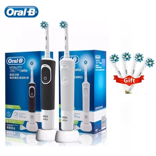Oral B Vitality 100 Escova Dental Elétrica Rotação Branca Limpa Com Temporizador De 2 Minutos Indutivo À Prova D'água Recarregável