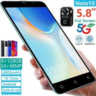 Celular Note10 Smartphone 5.8Polegadas Android Celulares 8GB RAM 128GB ROM 5G Celular Barato