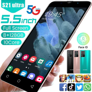 S21Ultra Celulares 8 + 128GB Telefone Android 5G Celular Smartphone