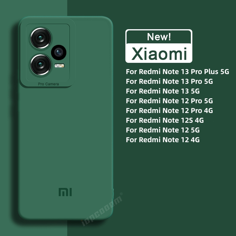 Capa De Silicone Líquido Original Xiaomi Redmi Note 13 12 Pro Plus 12S 4G 5G