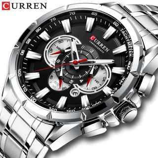CURREN Relógio Moda Masculina Marca Topo De Quartzo De Aço Inoxidável 8363 Xs