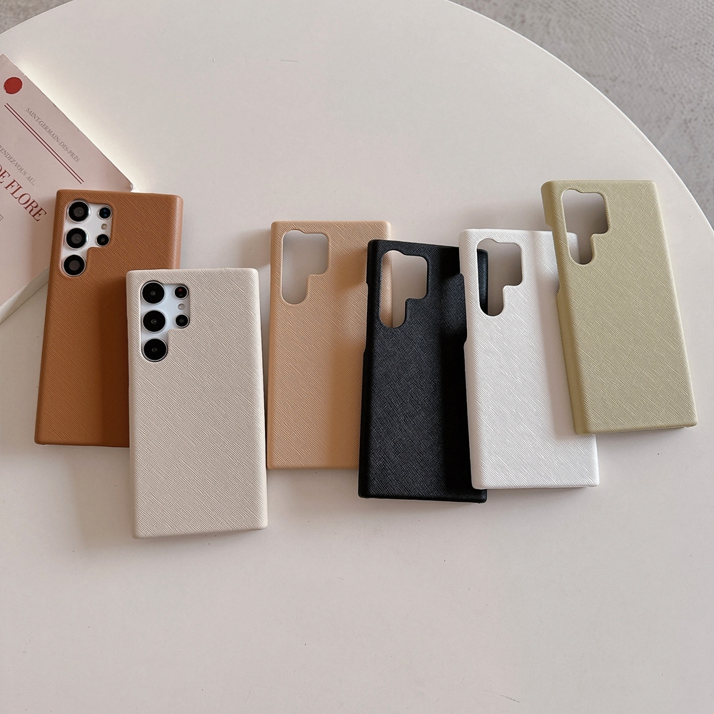 Capa De Couro De Linhas Cruzadas Para Samsung Galaxy S23 S24 Ultra S24 Plus S23 FE S22 Ultra Dura À Prova De Choque