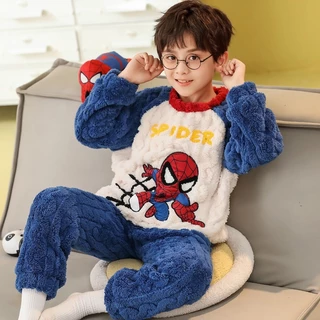 Pijama De Veludo De coral Para Crianças Meninos De Inverno Espesso De Flanela Do Tesouro Casa Ultraman set