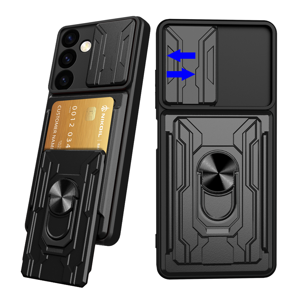 Capa Rígida Armadura À Prova De Choque Para Samsung Galaxy S25 Ultra/S24 FE Plus Carteira Com Slot Cartão De Crédito E P