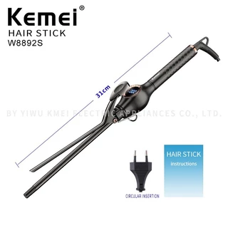 Kemei W8892S Profissional 9mm Ferro De Frisar Waver Pêra Cone De Flor De Cerâmica Rolo De Varinha Salão De Beleza Modeladores De Cabelo
