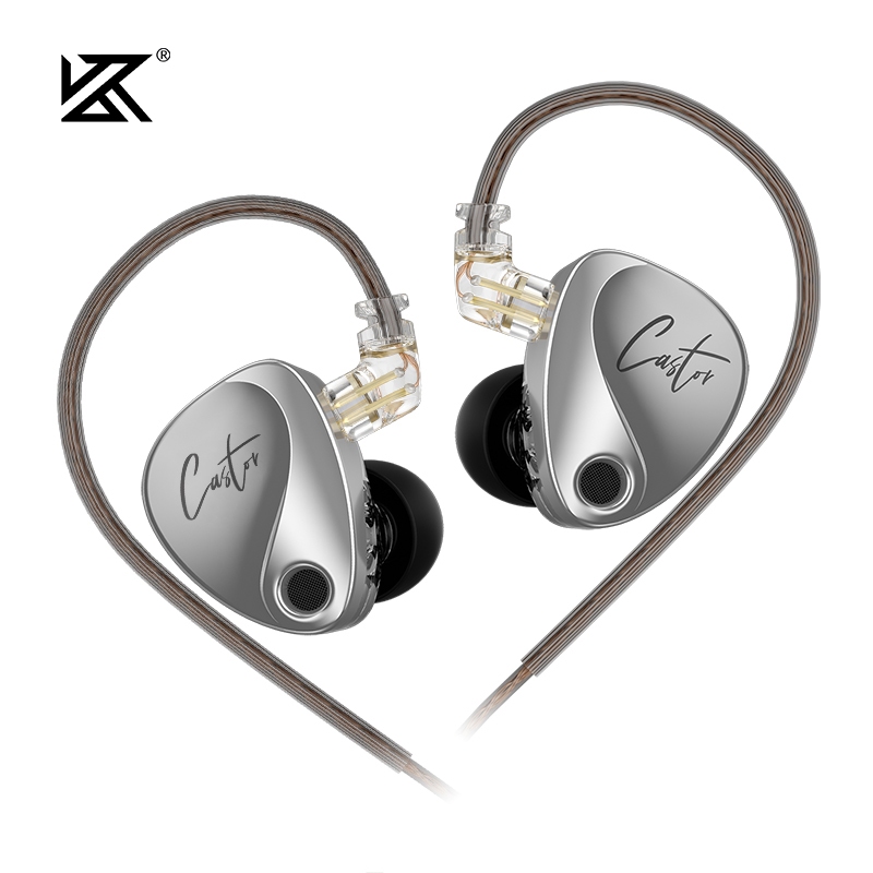 KZ Castor In Ear HiFi Earphone 2 Fone De Ouvido Dinâmico De Alta Qualidade Sintonizável Armadura Balanceada Fones Monitor Cancelando