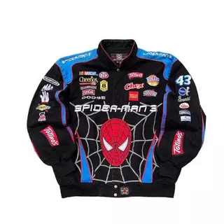 Europeu E Americano 2023 Outono/Inverno Novas Jaquetas Cross border Amazon Sports Spider Print Lazer Casaco De Manga Comprida Estilo Motocicleta