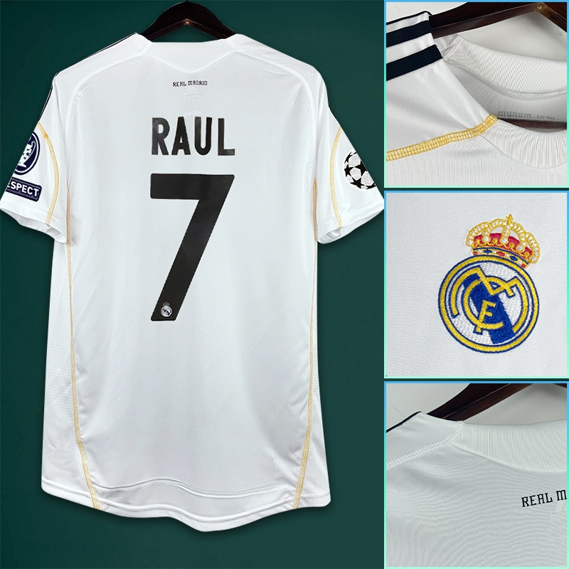 09-10real Madrid Home Camisa de Futebol Retro No. 9 RONALDO Retro Jersey RONALDO No. 7 RAUL No. de RAUL 8 KAKA Personalização da KAKA Football Jersey