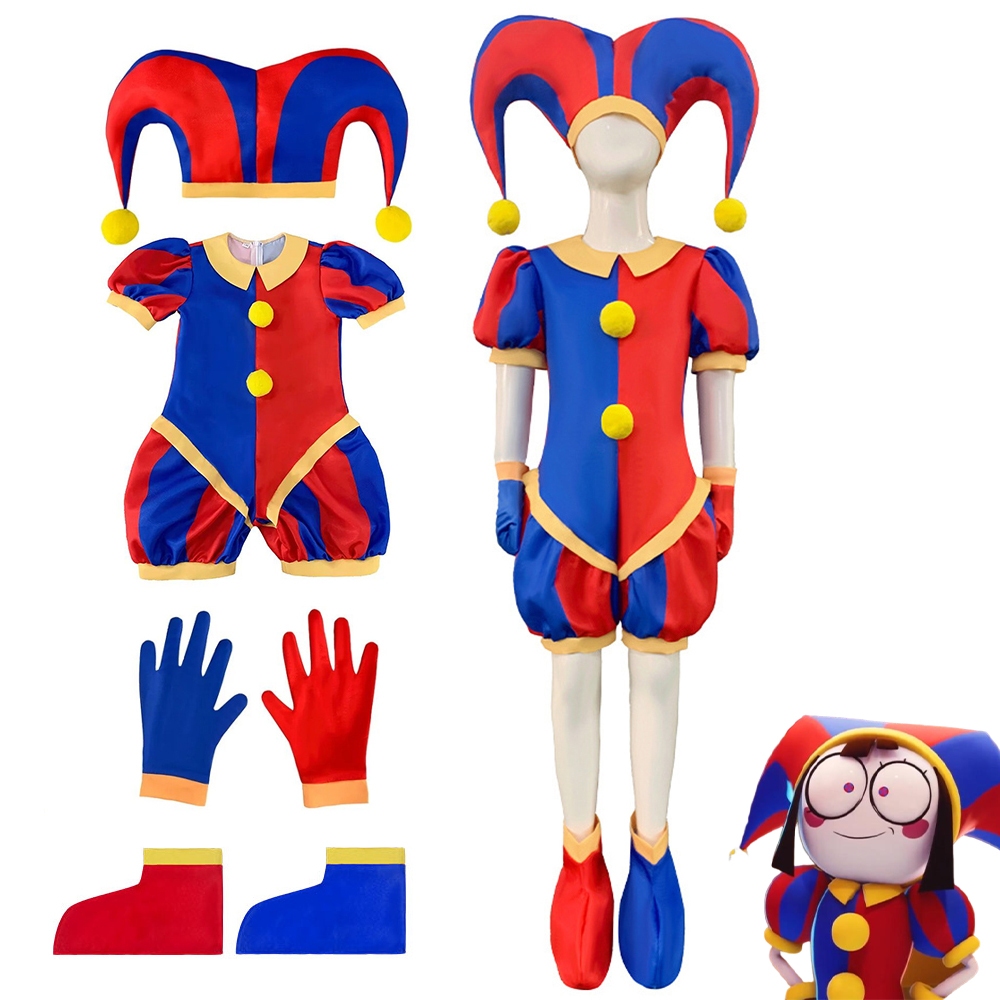 Fato De Circo Pamni Para Meninas O Incrível Digital Joker Pomni Cosplay  Gadis Baju Kids Halloween Festa De Aniversário De Carnaval | Shopee Brasil