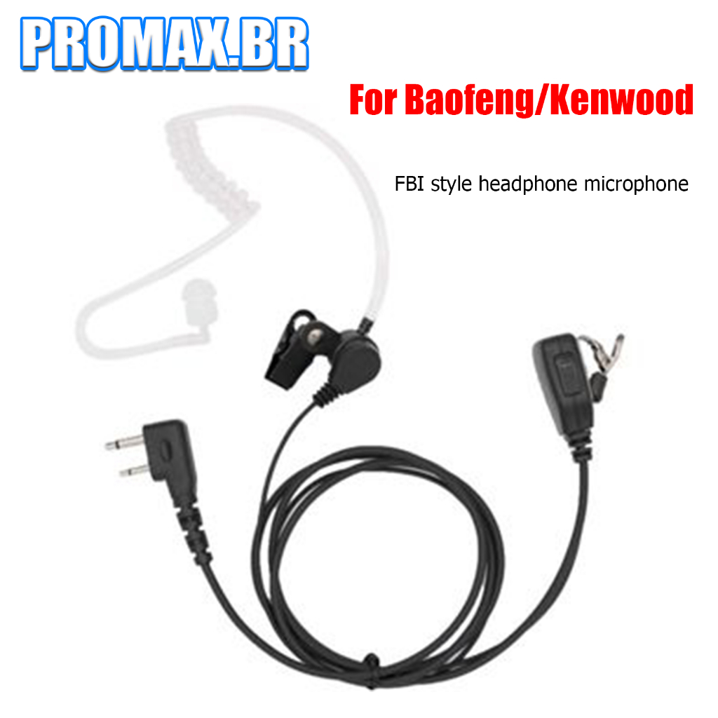 Fone De Ouvido Com Rádio Moonking Microfone Para Kenwood /Baofeng BF-888s Bidirecional K plug