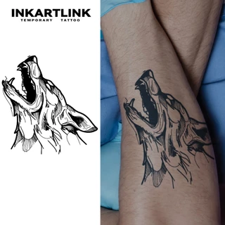 Wolf Head Adesivos Temporários De Tatuagem , Mágica De Longa Duração À Prova D'água , Dura Até 15 Dias Falsa semi Permanente .