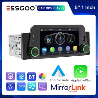 ESSGOO 5 " HD Touch Screen Rádio Do Carro 1 Din Carplay Android Auto Espelho Link Bluetooth MP5 Player FM/TF/USB/AUX Do Carro Central Multimídia