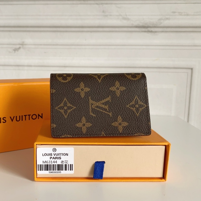 [LV/Louis Vuitton 100 % Original Carteira Masculina Genuína , Curta De Couro Genuíno