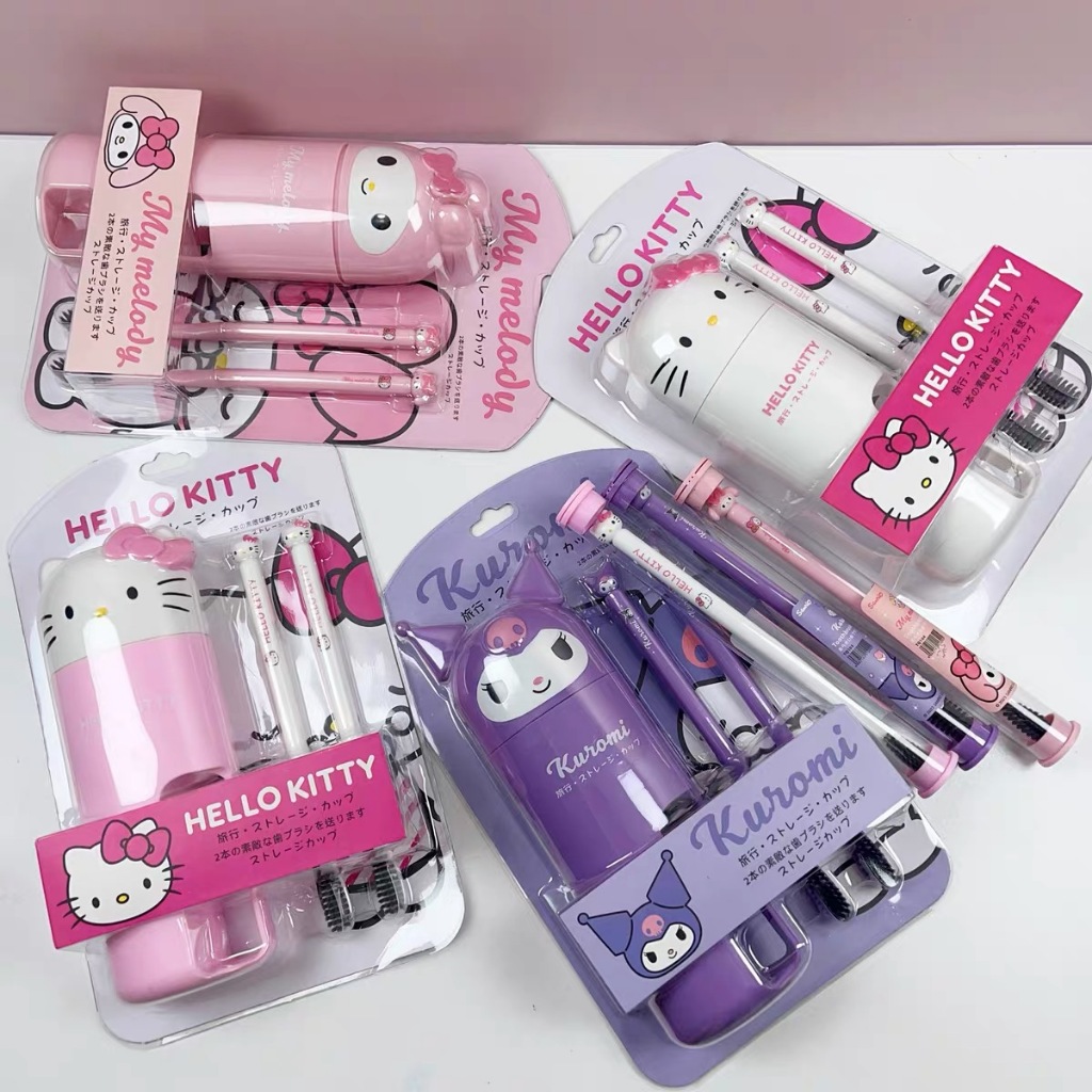 Hello Kitty My Melody Kuromi Twin Stars Sanrio Bags and Tooth Brush LOTS 2024 BUNCH