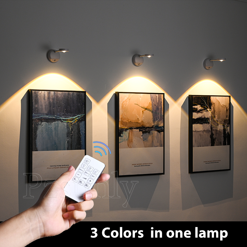 Tricolor Luz De LED Sensor De Movimento Nocturna Sem Fio TYPE-C USB Recarregável Para Cozinha Quarto Mural Sala De Estar Iluminação Interior papel de parede decoração luminária Lâmpada de parede de controlo remoto lâmpada de cabeceira