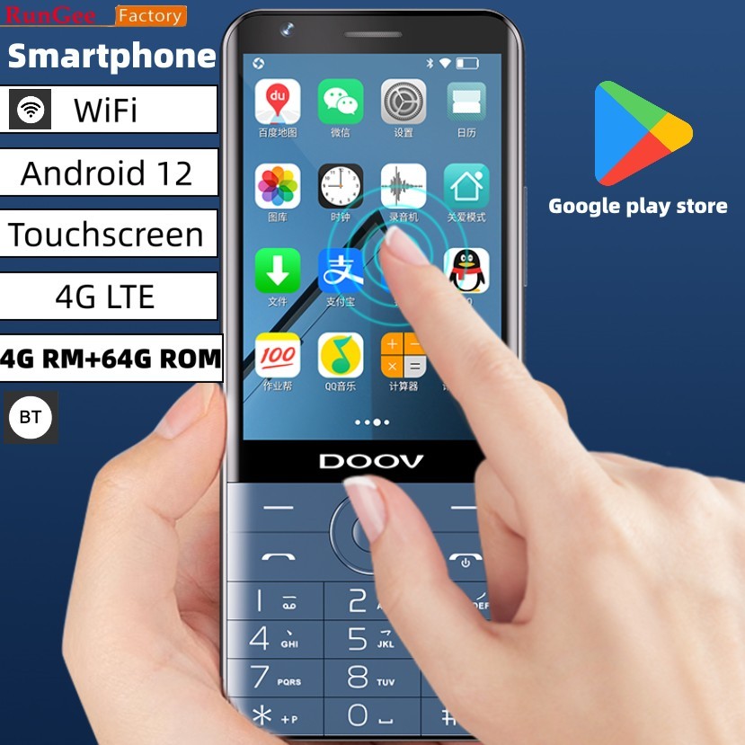 BR Rungee zello Pro Telefone Com Tela Sensível Ao Toque Inteligente Wifi + 2,8 Polegadas 4GB 64GB Bluetooth 5,0 640 * 960 Verison Global