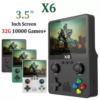 Console De Vídeo Game Portátil X6 Jogos Embutidos 8000 + 11 Simuladores Retro 3D Joystick Gamepad