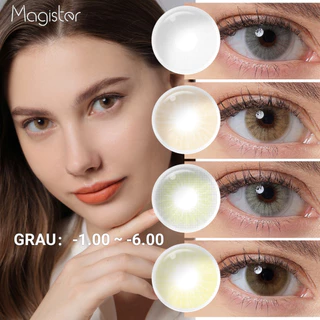 (0 ~-6.00) Lentes De Contato Coloridas De Miopia 2 Peças Diâmetro 14.0mm Marrom Natural/Cinza/Verde Podem Ser Usadas Por 6 Meses em Oferta na Shopee