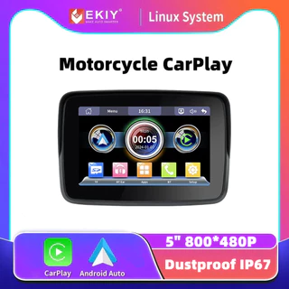 EKIY Navegação De 5 Polegadas Tela De Exibição De Motocicleta À Prova D'água Portátil Sem Fio Android Auto Monitor
