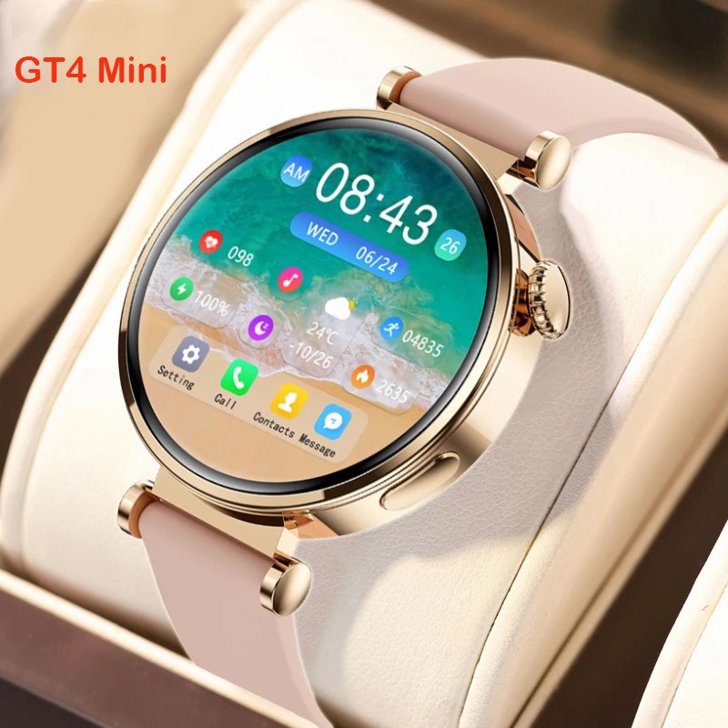 2024 Novo GT4 Mini Relógio Inteligente Feminino Rastreador GPS Tela ...