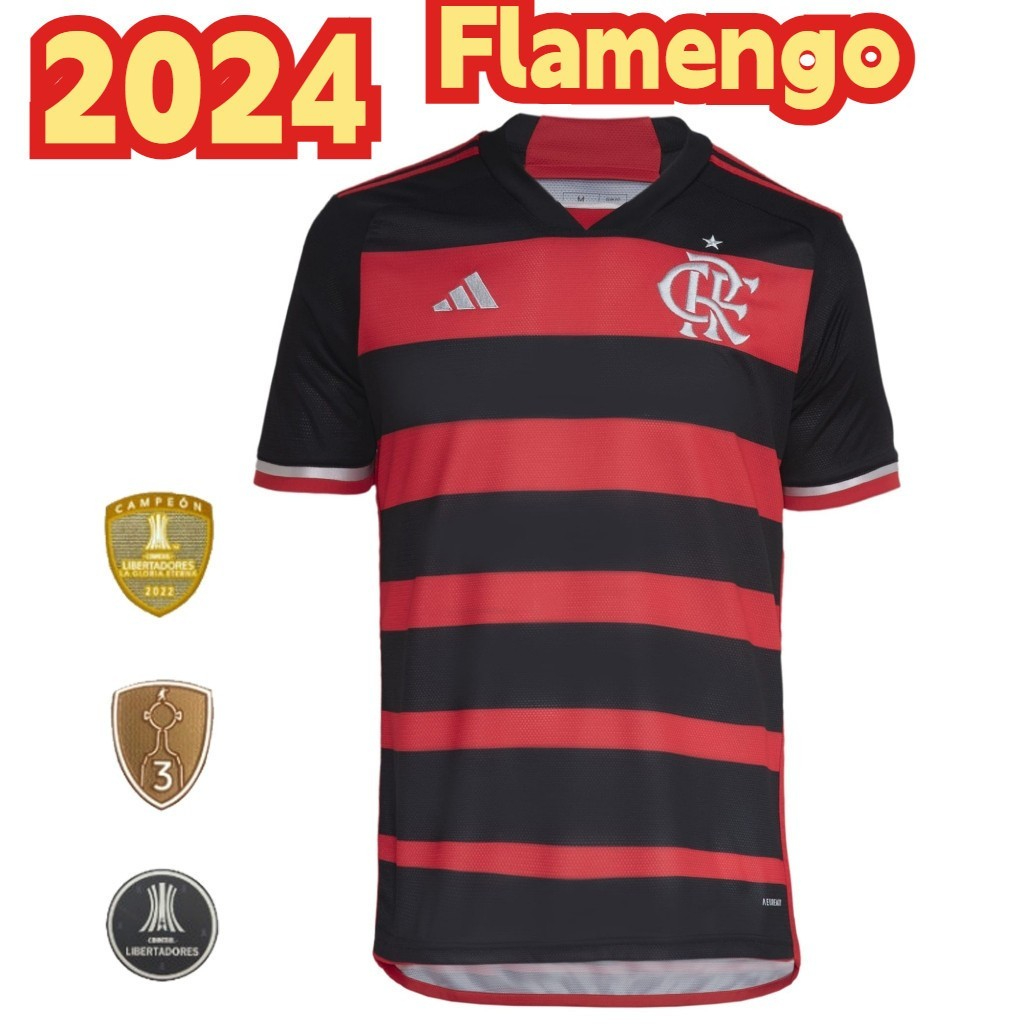Camisa Flamengo 2024 Camisa da Equipe tailandesa Camisas de Futebol Masculinas 1:1 Qualidade 1