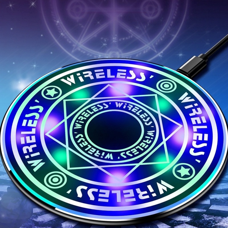 Carregador Sem Fio Creative Magic Circle Array Round Qi Rápido