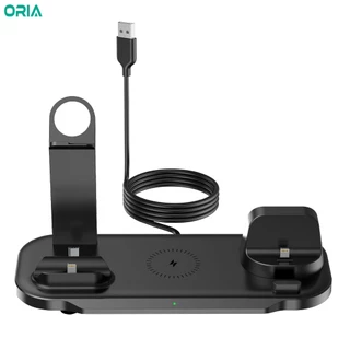 ORIA Estação De Carregamento Multi-Funcional Dock 3 Em 1 Carregador Sem Fio Para Smartphone E Eletrônica Android