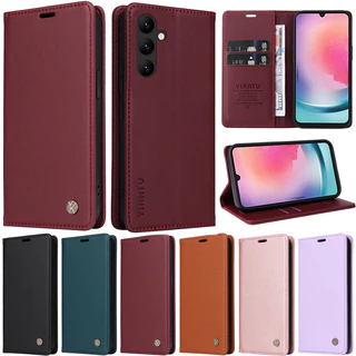 Caixa De Luxo Para Samsung Galaxy A15 5G A25 5G A35 A55 5G A05s A06 M35 5G S23 FE 5G Slim Book Style Carteira Macia Pu Couro Slot Cartão Flip Phone Skin Stand Capa Protetora