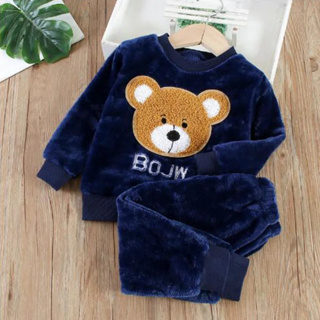 Conjunto De Roupas Quentes De Pelúcia De Inverno Meninos Meninas De 0-6 Anos Beibei Moda Infantil Wear