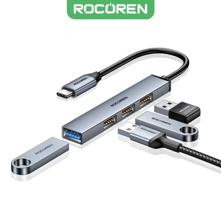 Rocoren 4-Portas USB Hub 3.0 Adaptador De Porta Splitter De Alta Velocidade Extensão De Dados Portátil