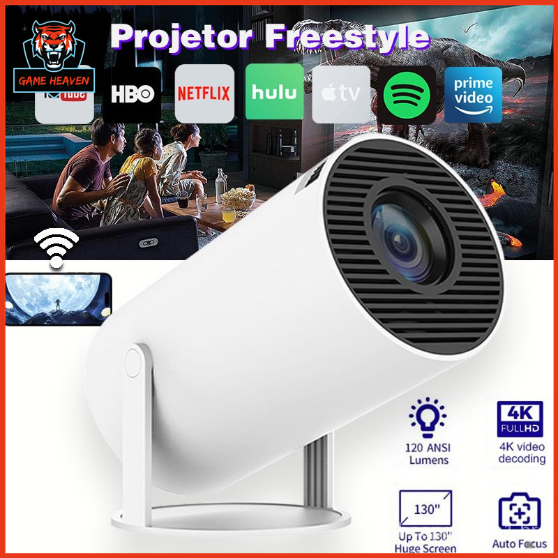 Projetor GJ300 HY300 Wi-fi Lançamento Portátil com Android 11 USB HDMI Bluetooth Smart Cinema Pronta Entrega 4K HD